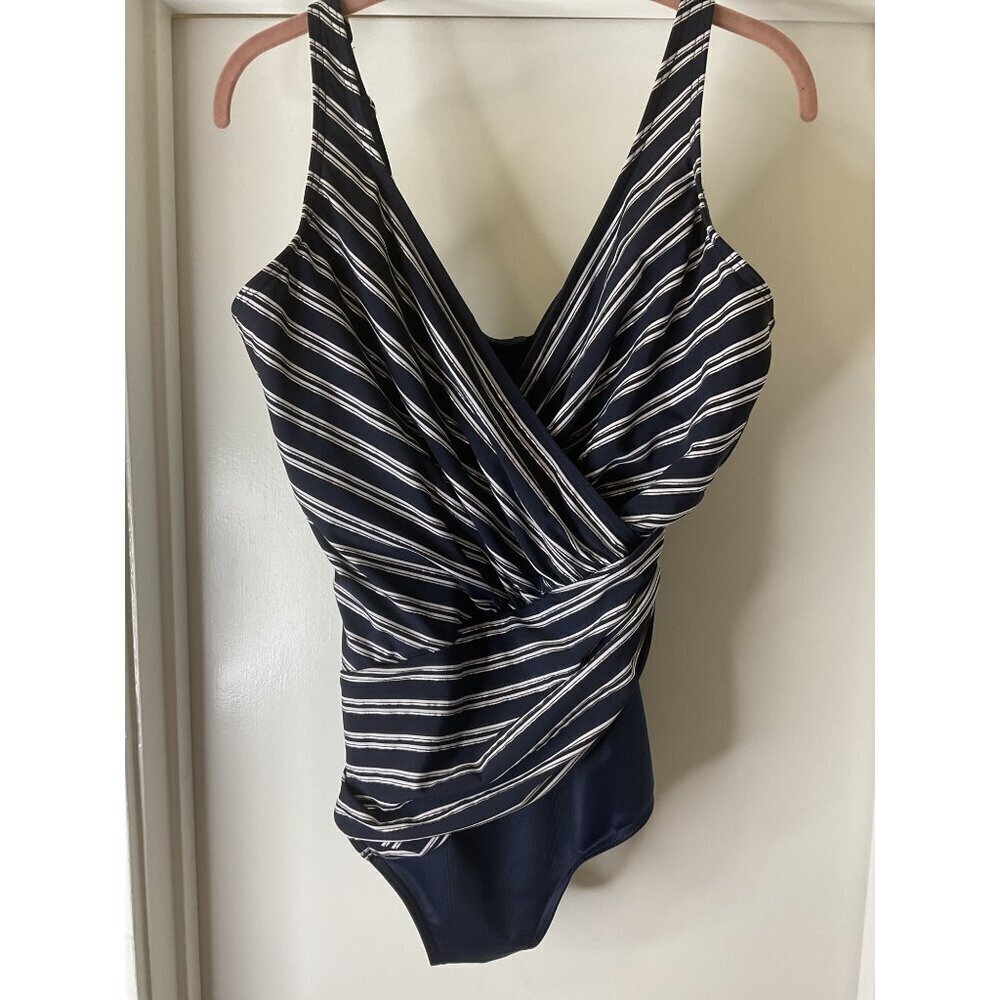 Miraclesuit Belmont Stripe Escape Underwire Adjustable One-Piece Shaping Swim Su
